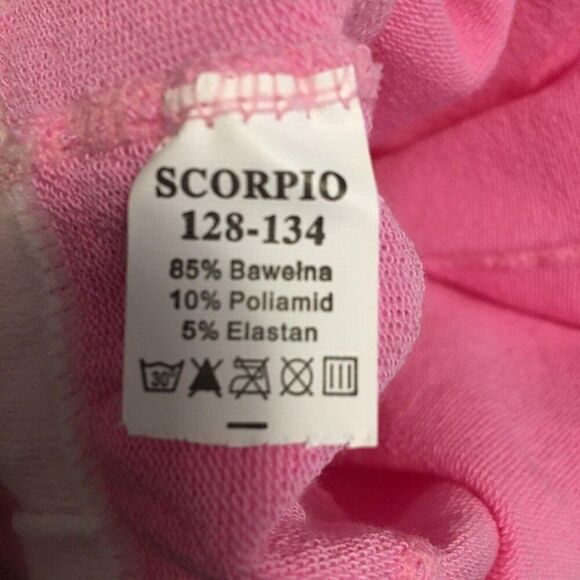 Pink Girls Tights With Floral Design By Scorpio Size 128-134 85% Cotton 10% Poly - Picture 3 of 3